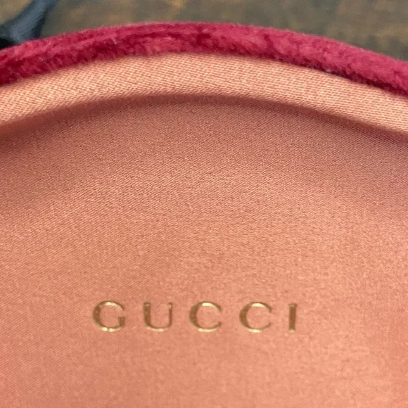 GUCCI Burgundy Velvet Sunglasses Eyeglasses Travel Case & Dust Bag NEW